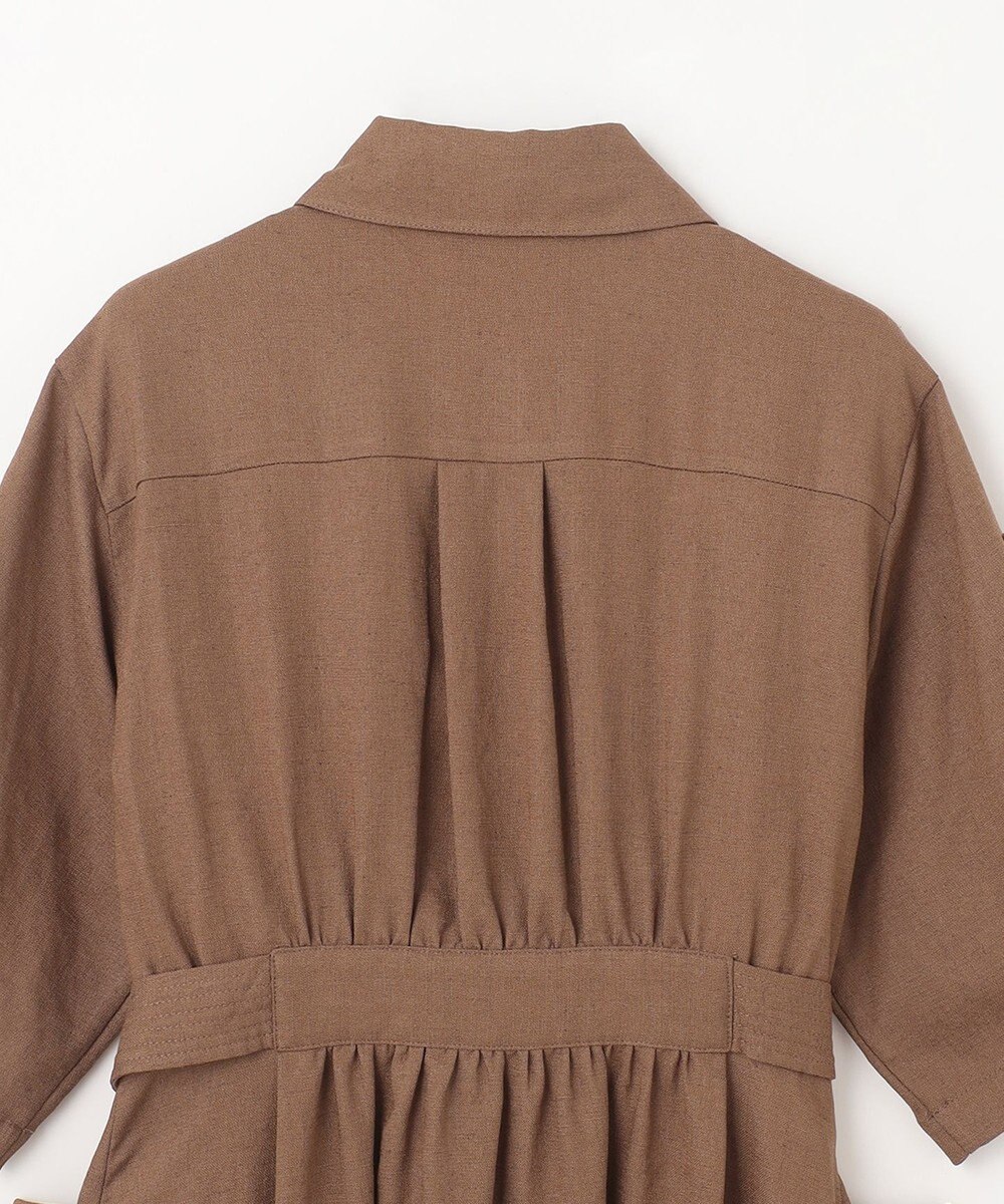 GRACE CONTINENTAL リネンタッチサファリドレス 