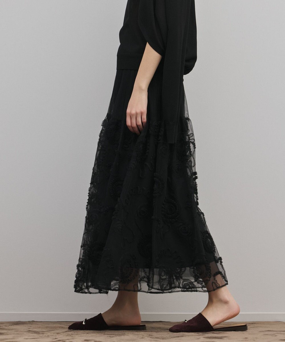 GRACE CONTINENTAL 刺繍チュールスカート 