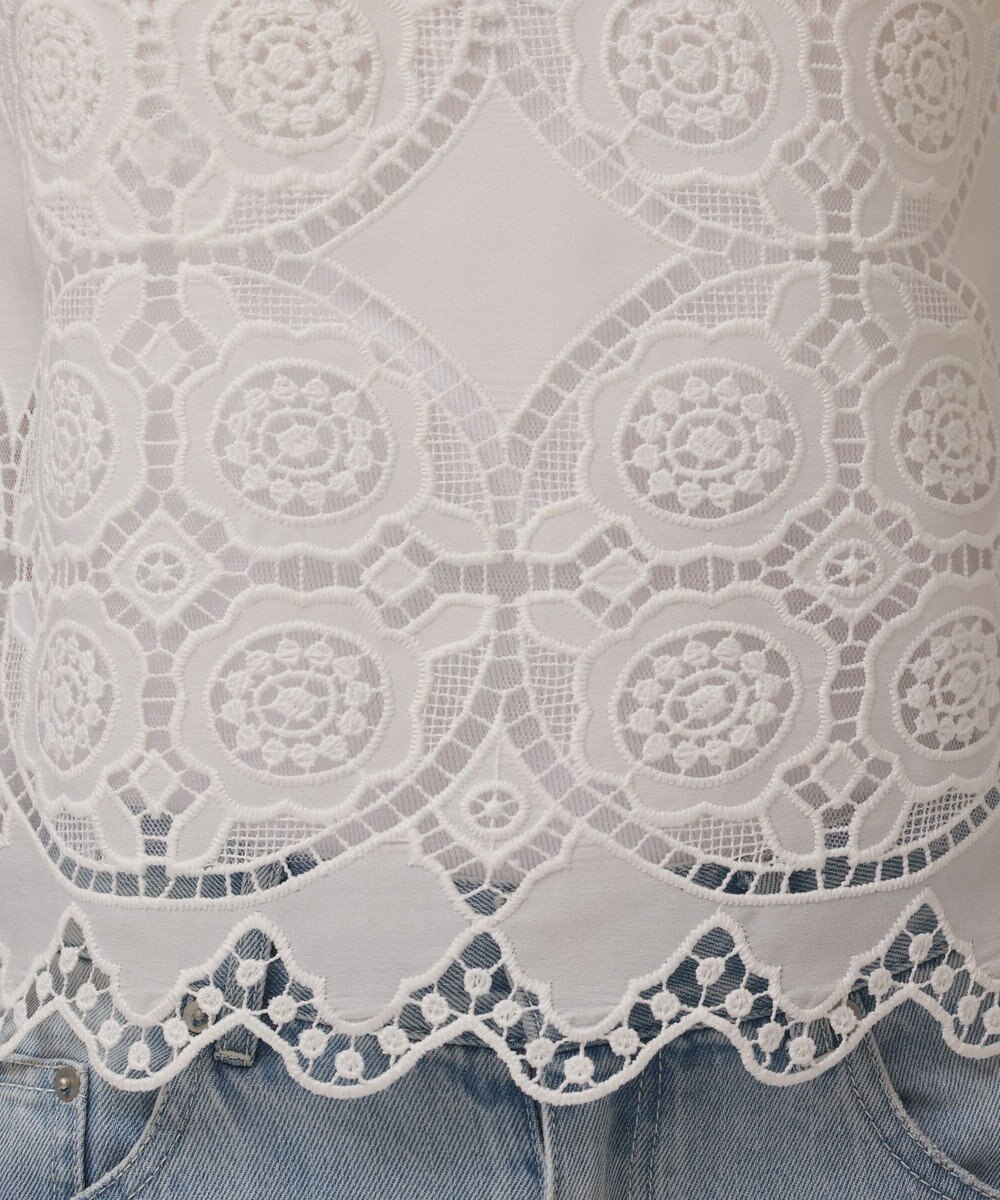 GRACE CONTINENTAL サークルレースノースリーブトップ 