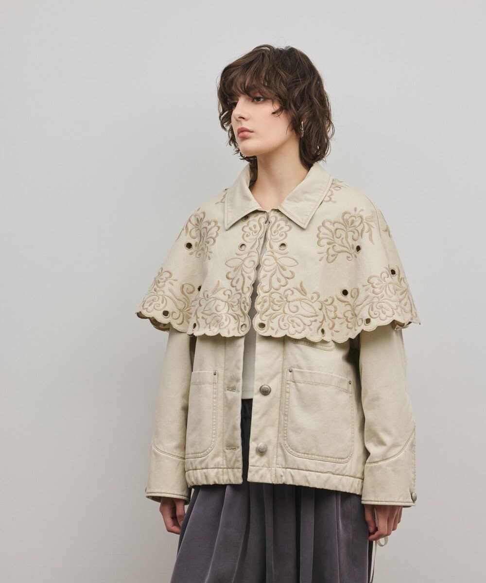 GRACE CONTINENTAL ケープ付カバーオールジャケット 