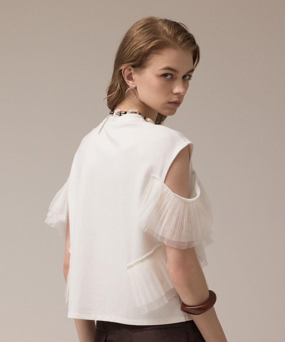 GRACE CONTINENTAL プリーツチュールカットトップ 