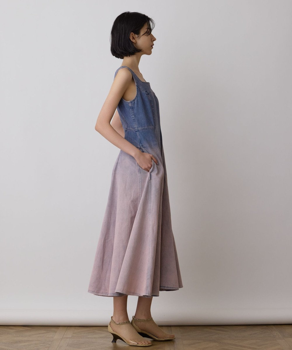 GRACE CONTINENTAL デニム切替サーキュラーワンピース