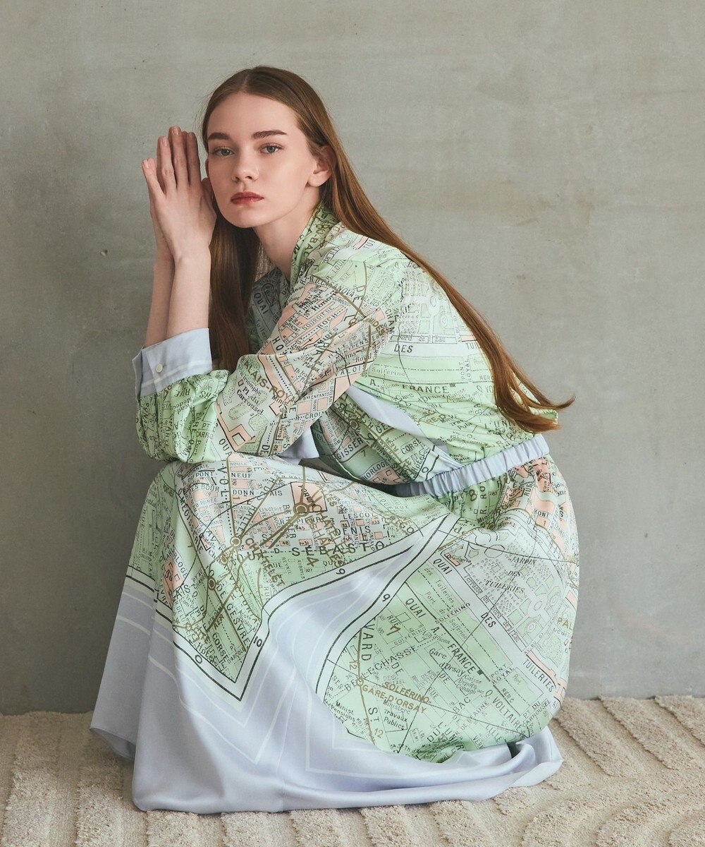 GRACE CONTINENTAL パリスカーフプリントスカート 