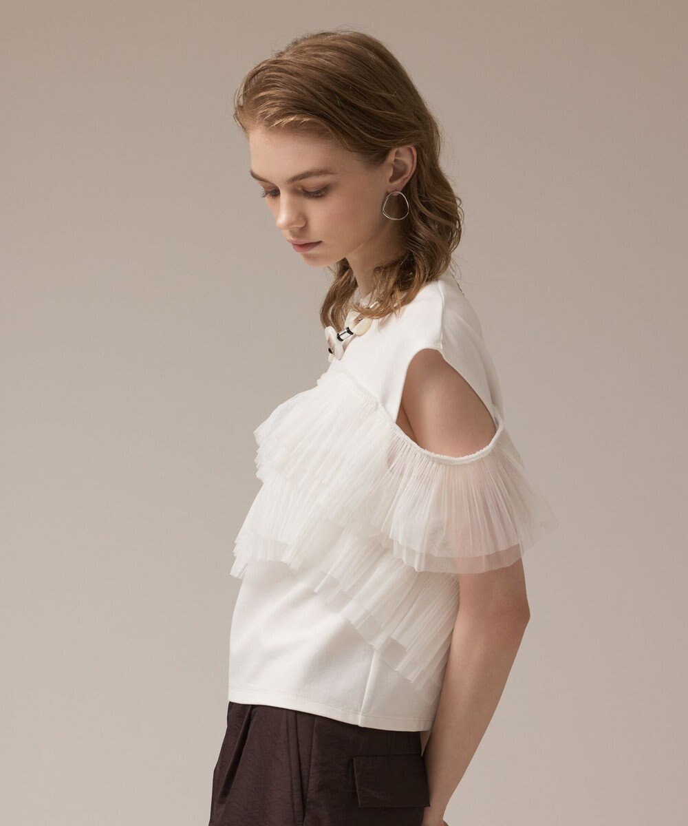 GRACE CONTINENTAL プリーツチュールカットトップ