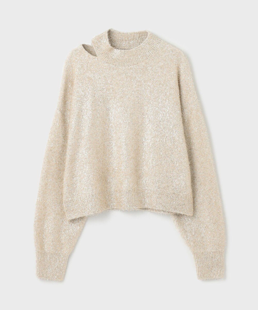 GRACE CONTINENTAL ラメフェザーニットトップ