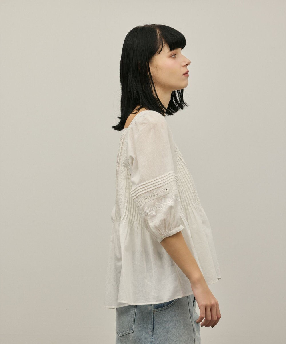 GRACE CONTINENTAL レースコンビピンタックブラウス 