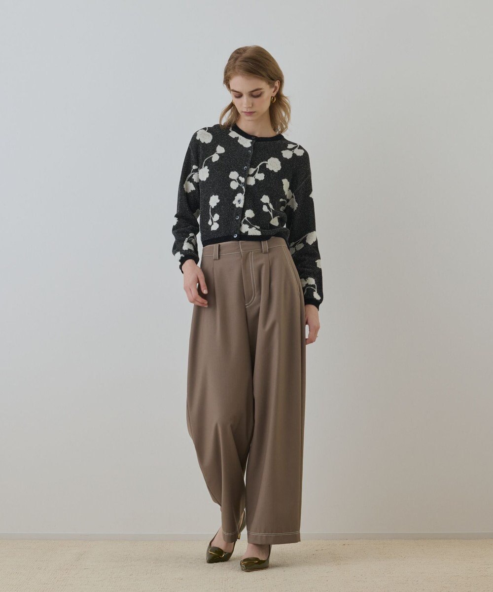 GRACE CONTINENTAL フクレジャガードニットカーディガン 