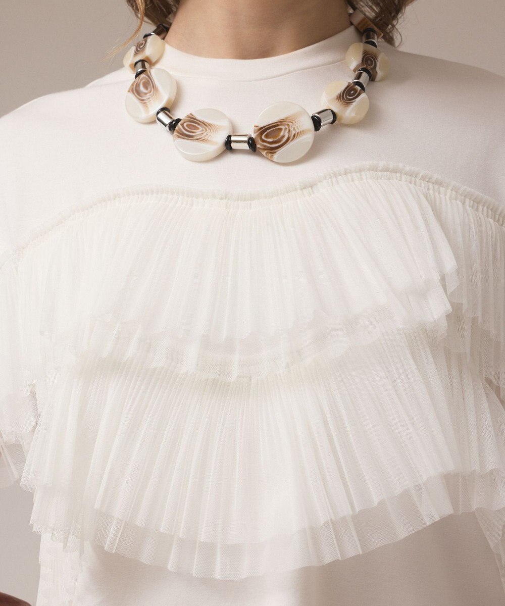 GRACE CONTINENTAL プリーツチュールカットトップ 