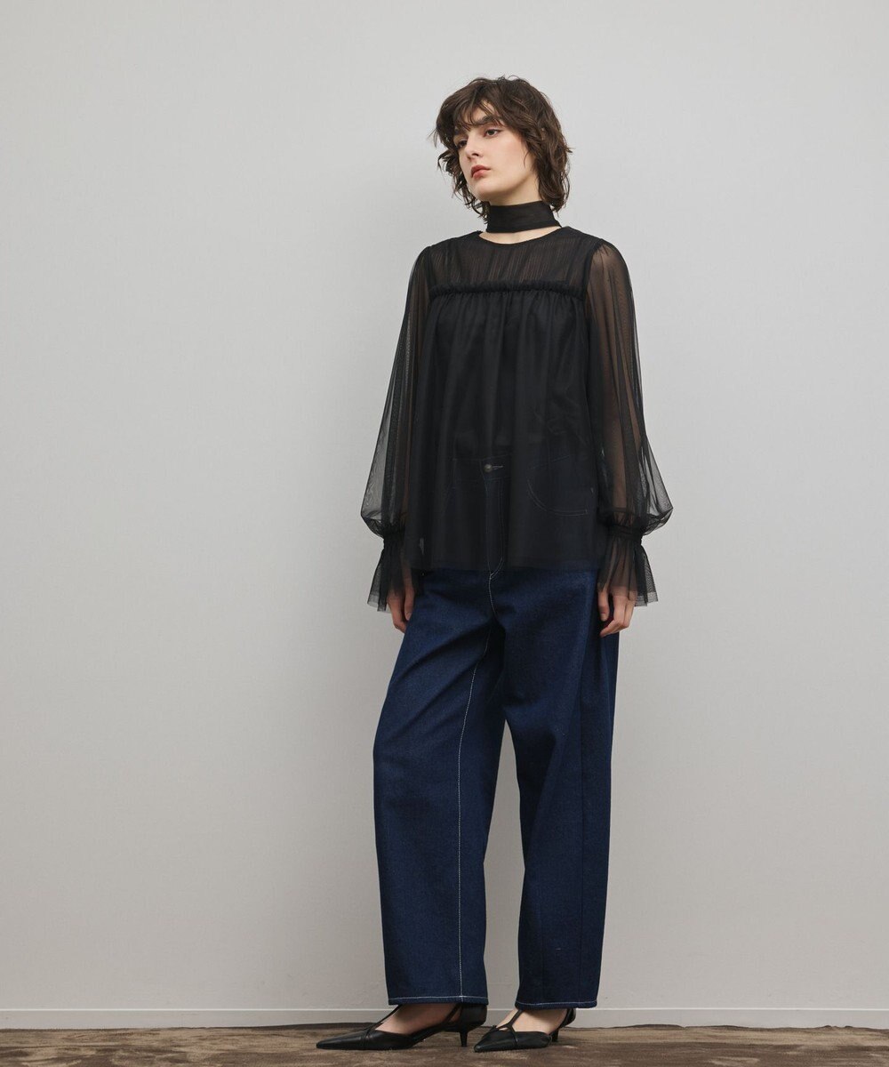 GRACE CONTINENTAL チュールタイブラウス 