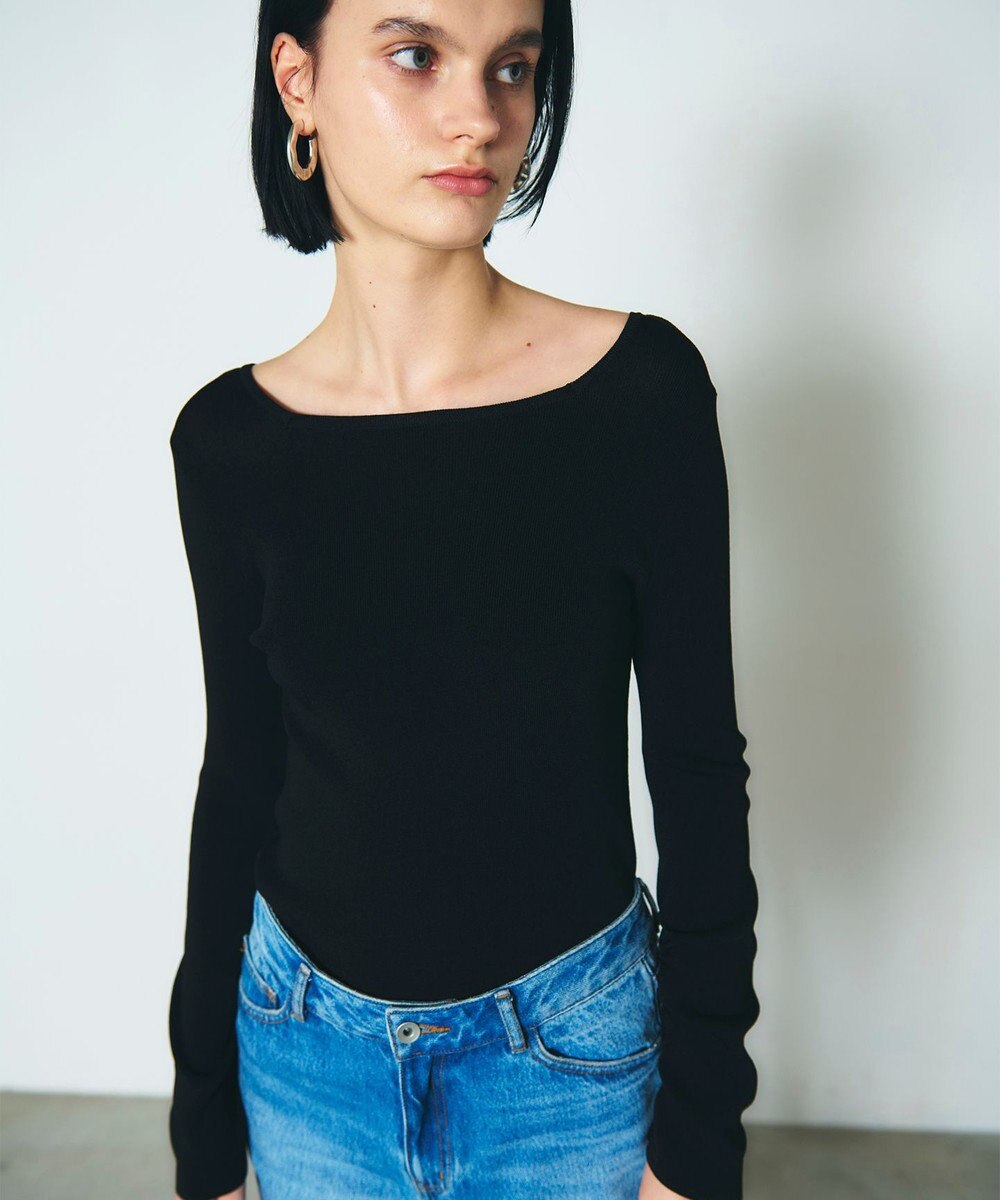 GRACE CONTINENTAL タフタケープ付ニットトップ 