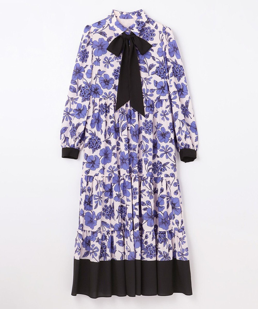 GRACE CONTINENTAL フラワープリントティアードワンピース 