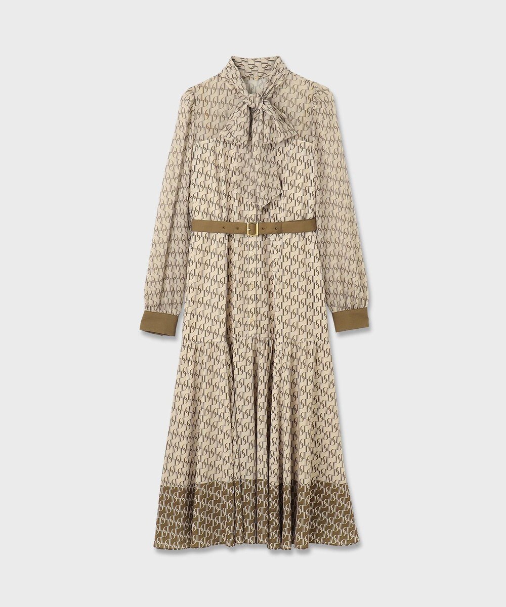 GRACE CONTINENTAL モノグラムプリントレイヤードワンピース 