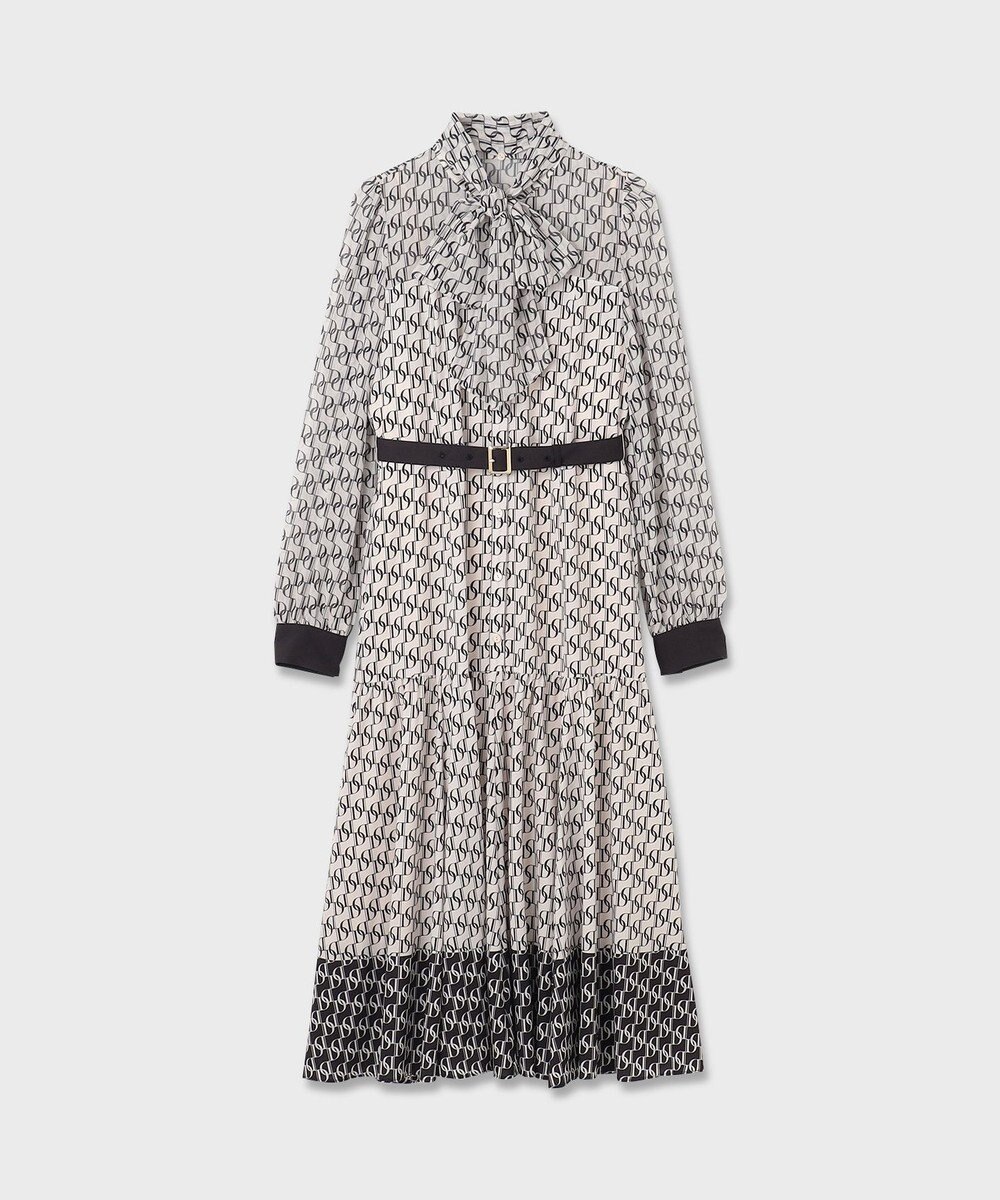 GRACE CONTINENTAL モノグラムプリントレイヤードワンピース 