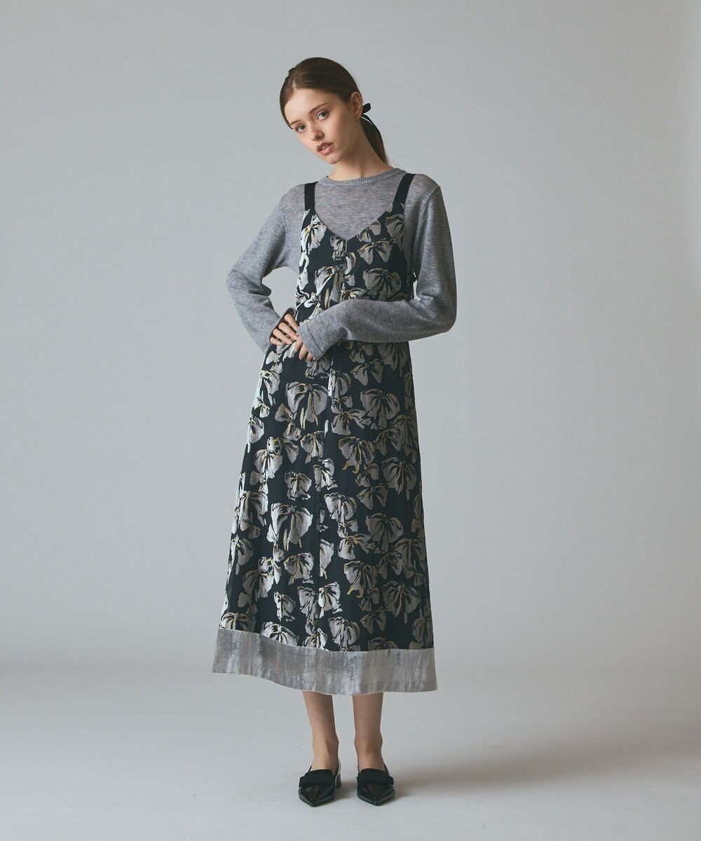 GRACE CONTINENTAL リボンオパールドレス 