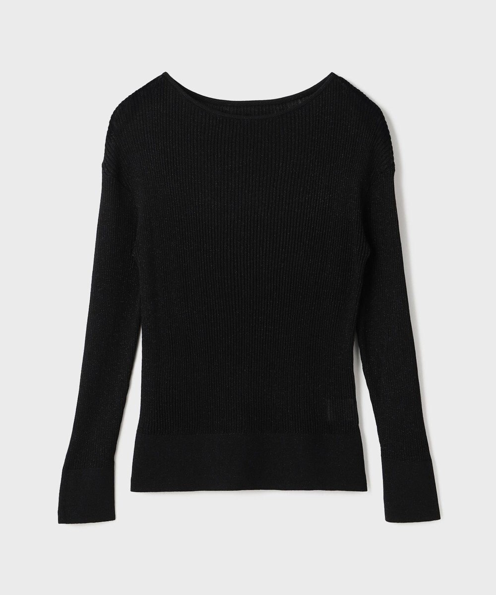 GRACE CONTINENTAL ラメリブクルーニットトップ 