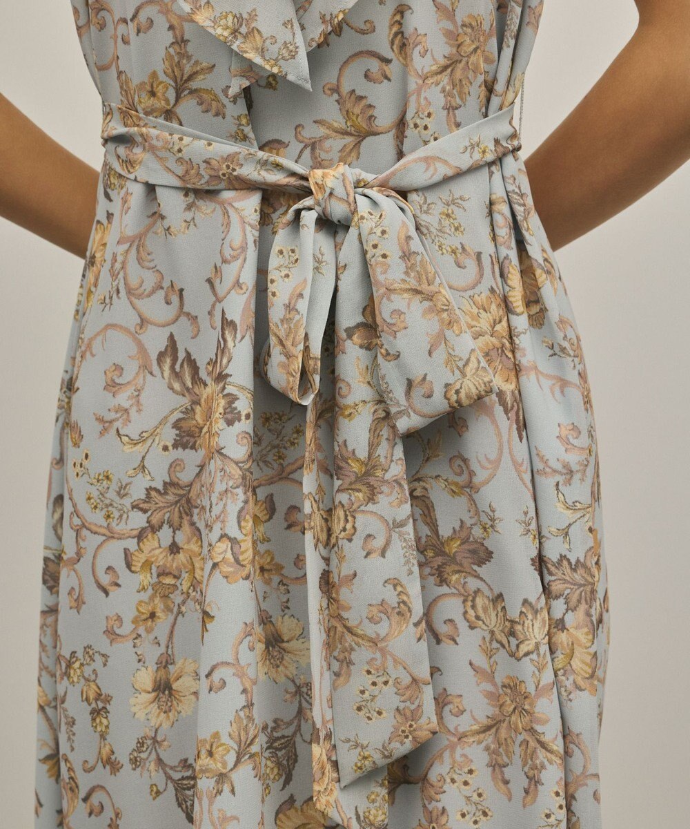 GRACE CONTINENTAL サラサプリントフリルカラーワンピース 