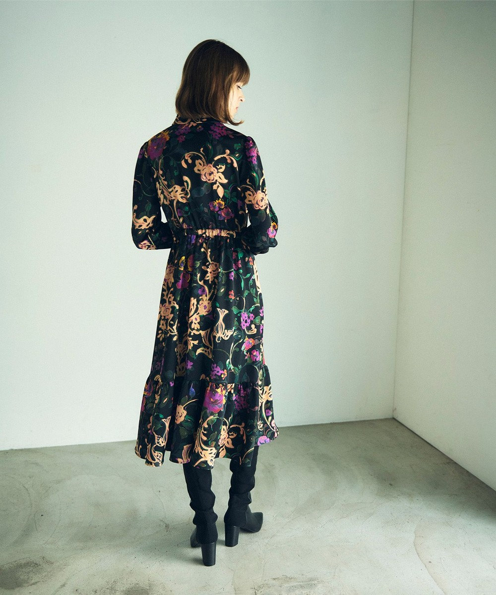 GRACE CONTINENTAL ローズオーナメントプリントワンピース