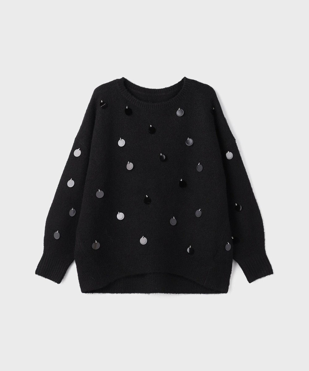 GRACE CONTINENTAL スパンコールニットトップ 