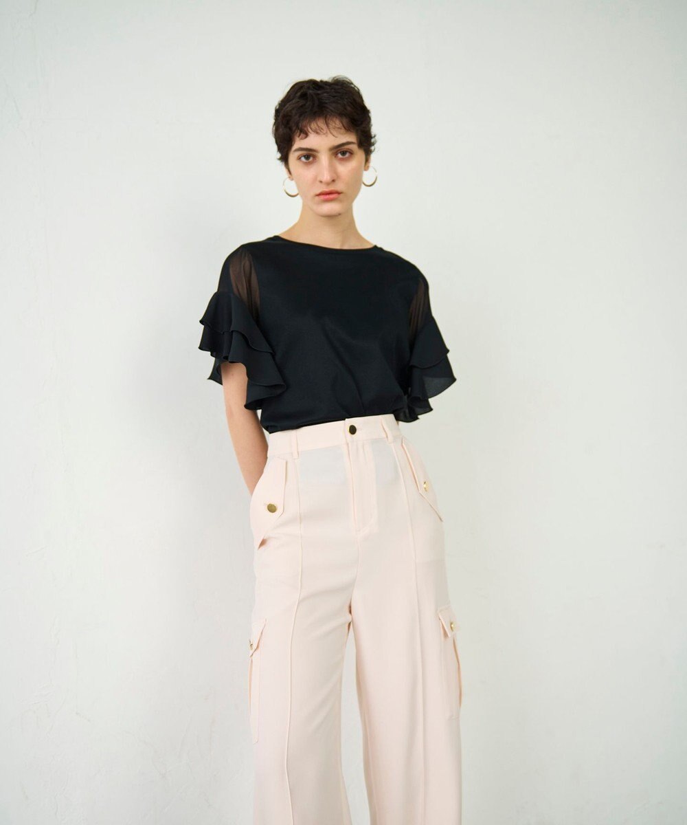 GRACE CONTINENTAL シアーフレアスリーブトップ