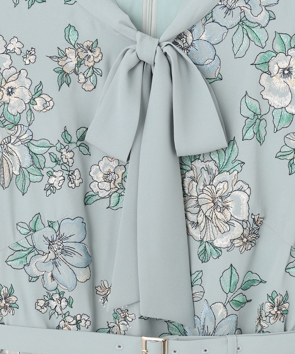 GRACE CONTINENTAL フラワー刺繍ボウタイワンピース