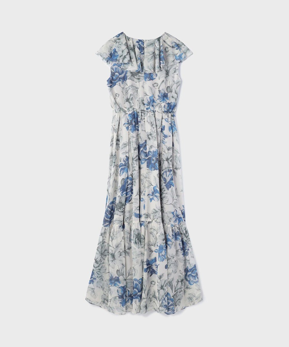 GRACE CONTINENTAL フラワープリントフリルワンピース 