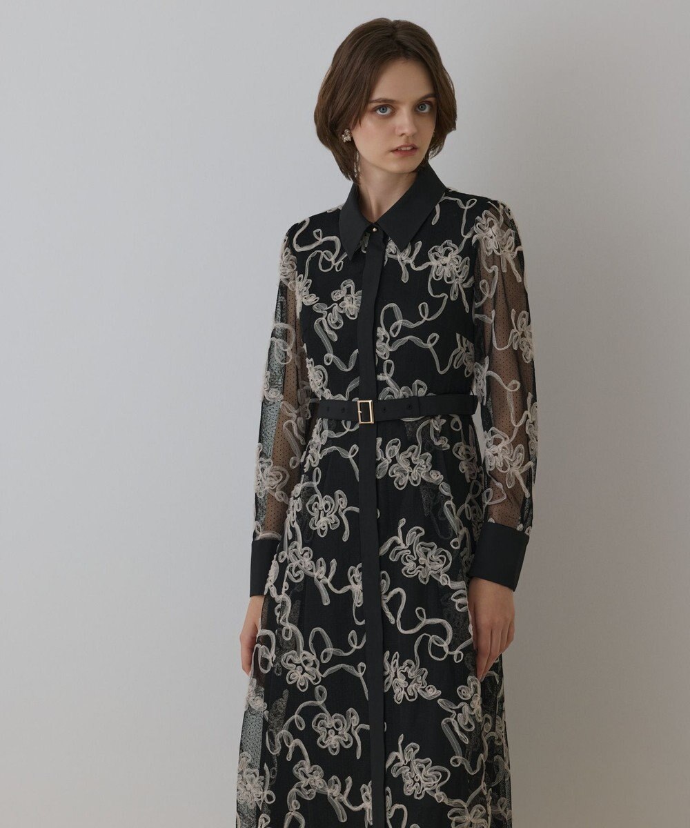 GRACE CONTINENTAL チュールコードレースワンピース 