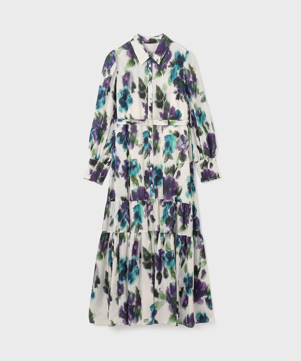 GRACE CONTINENTAL フラワープリントティアードワンピース 