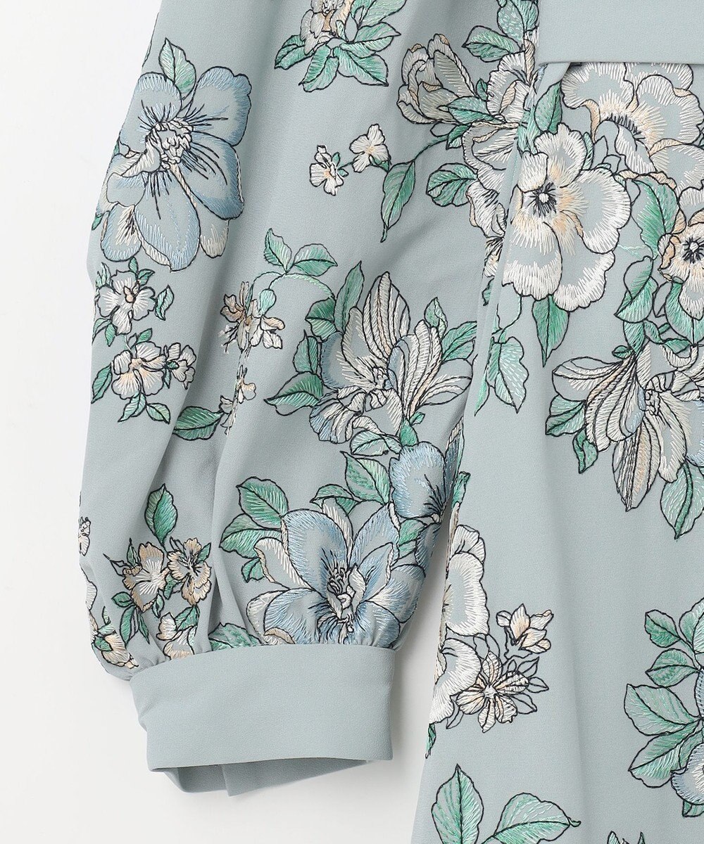 GRACE CONTINENTAL フラワー刺繍ボウタイワンピース 