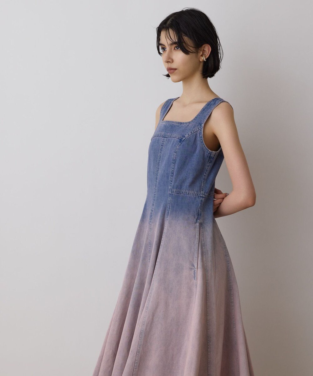 GRACE CONTINENTAL デニム切替サーキュラーワンピース