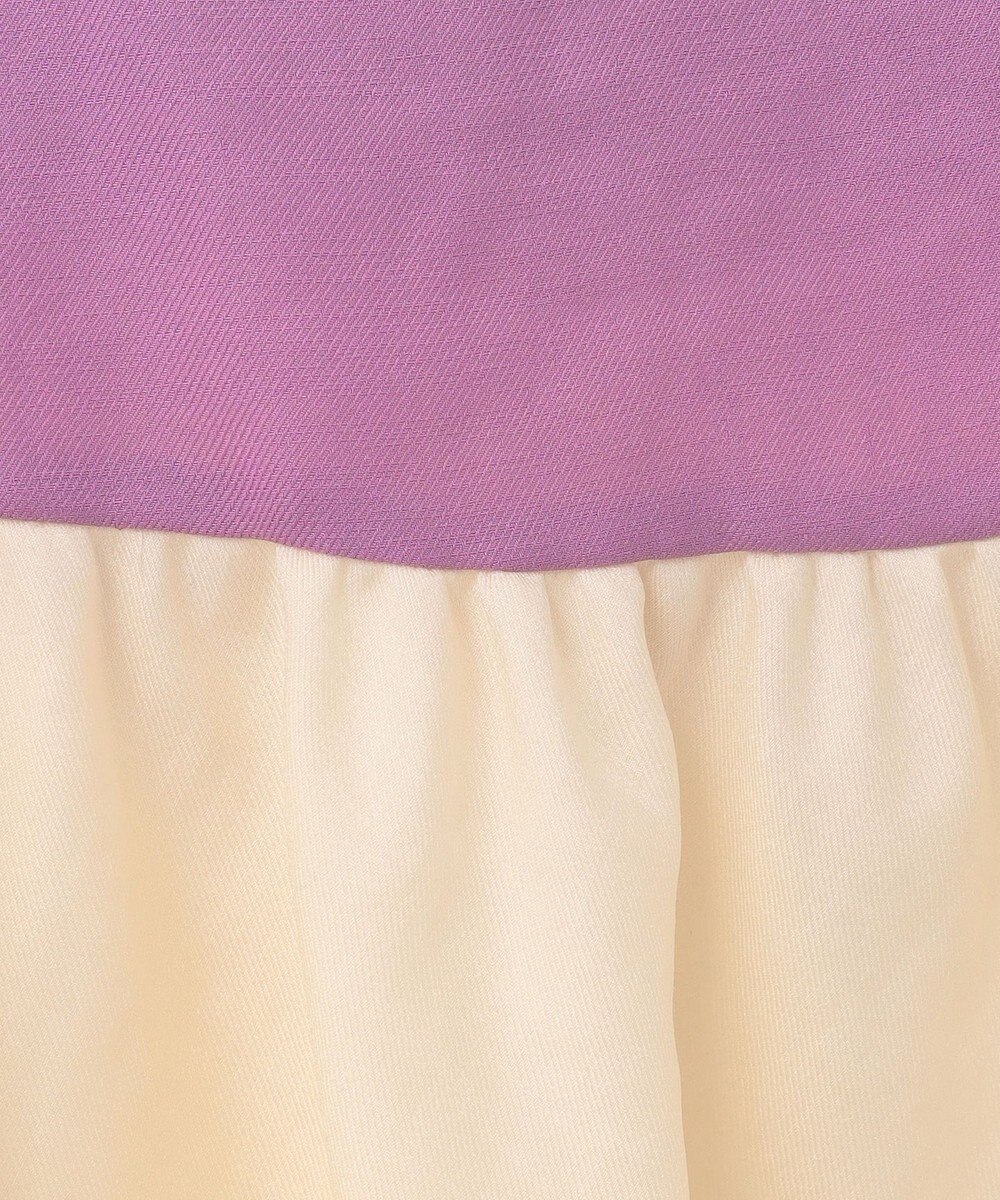 GRACE CONTINENTAL リネンタッチ配色ワンピース 