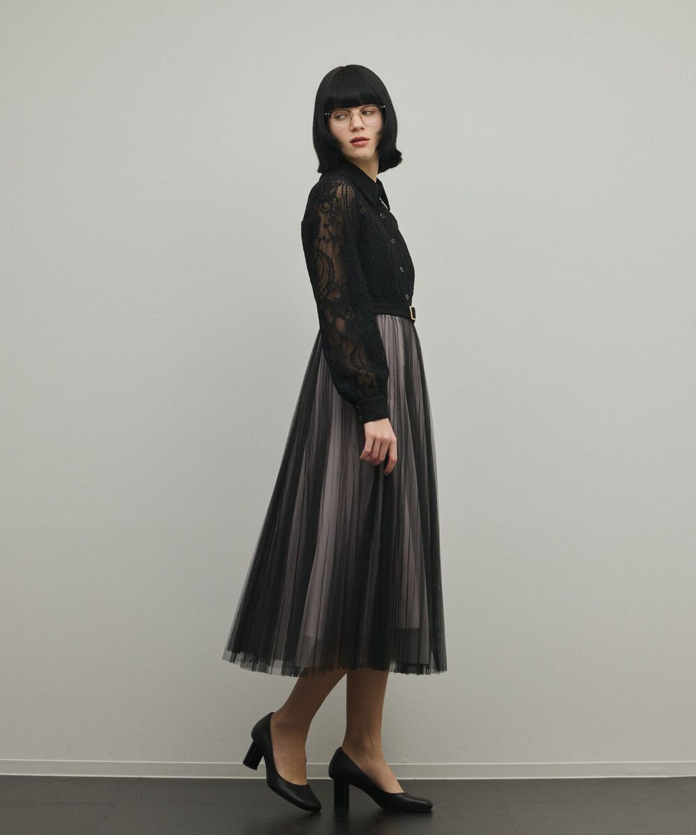 GRACE CONTINENTAL コードレースプリーツワンピース 
