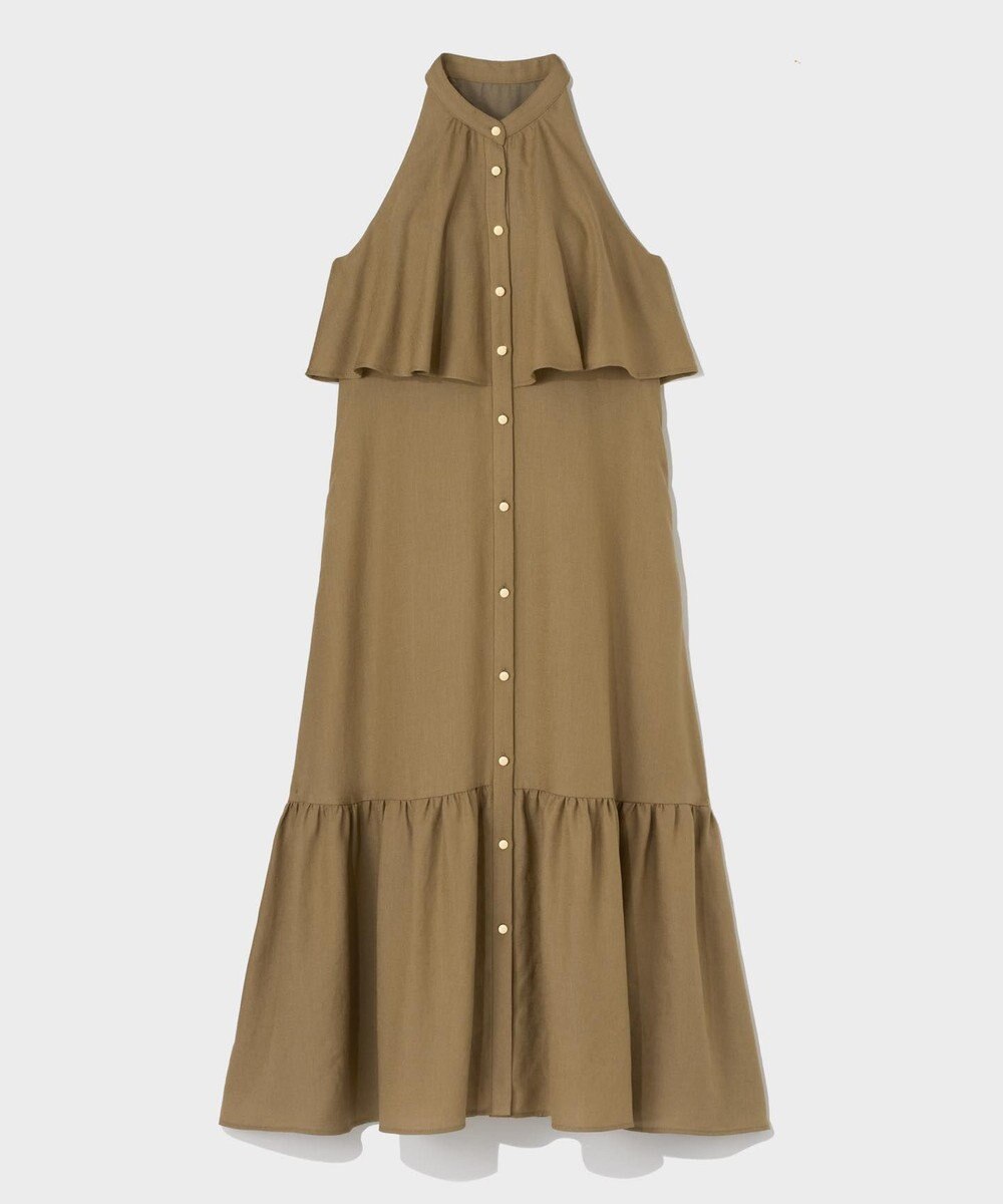 GRACE CONTINENTAL リネンライクホルタードレス 