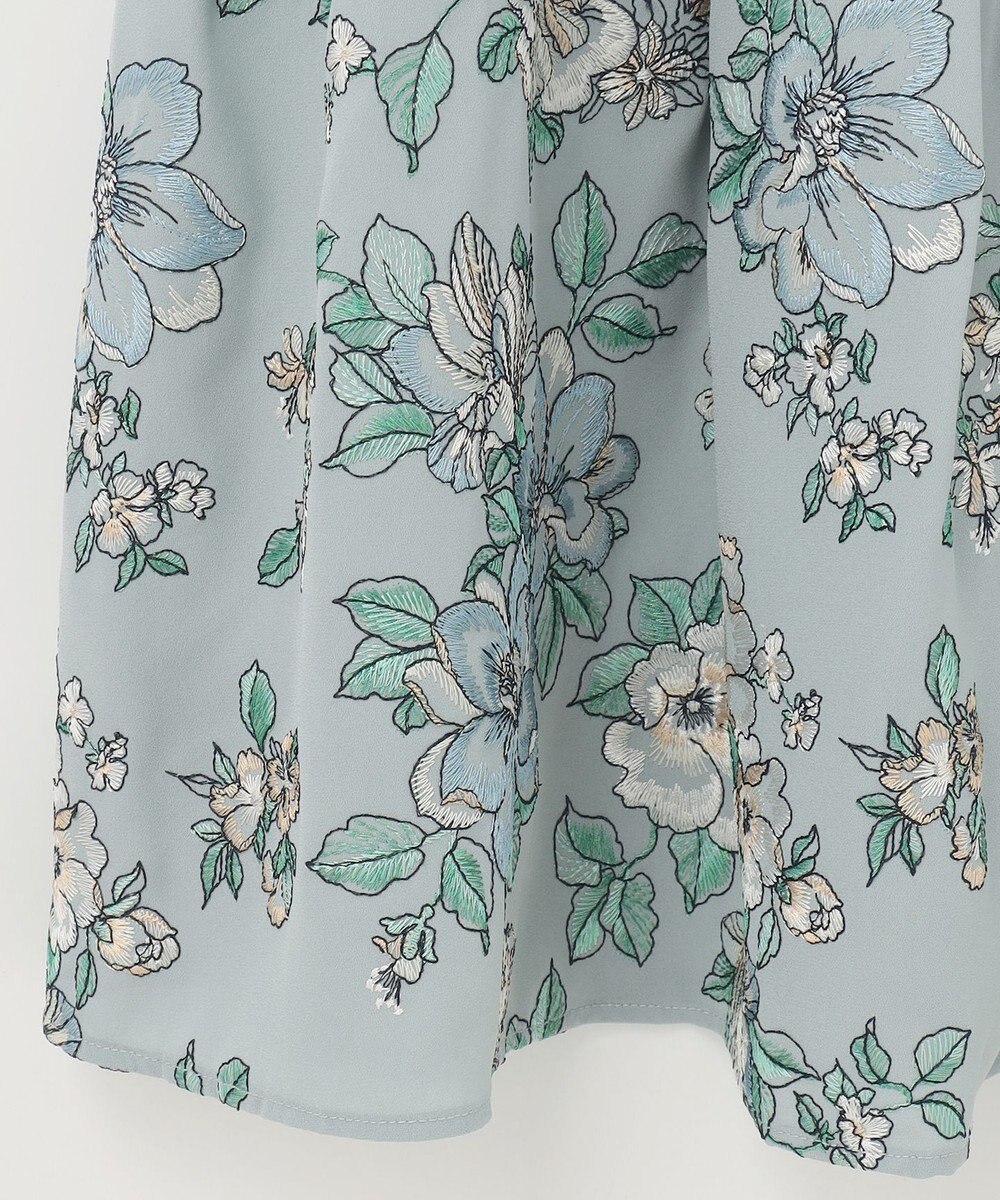 GRACE CONTINENTAL フラワー刺繍ボウタイワンピース