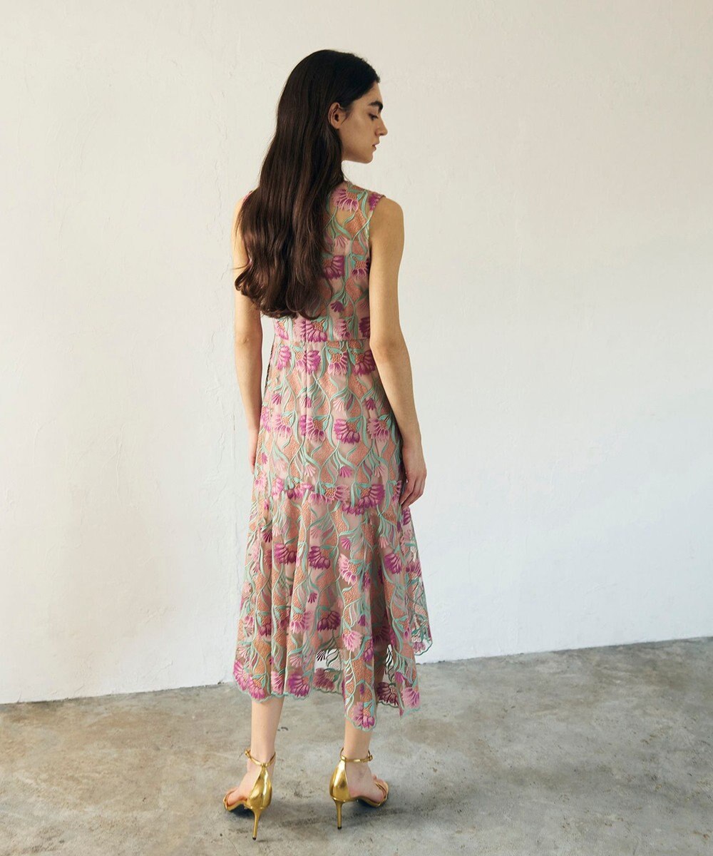 GRACE CONTINENTAL フラワー刺繍チュールドレス