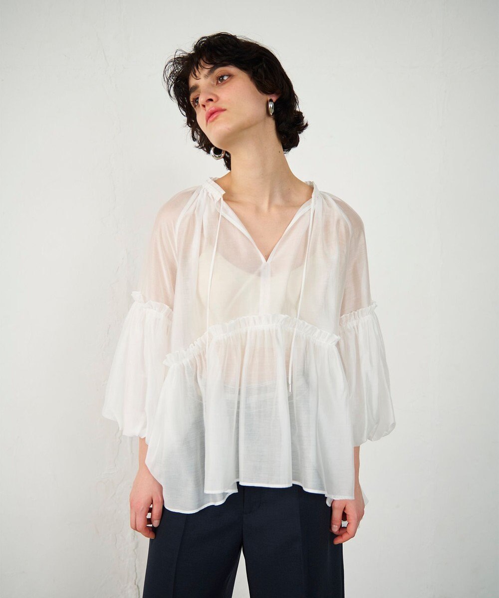 GRACE CONTINENTAL ギャザーカフタントップ