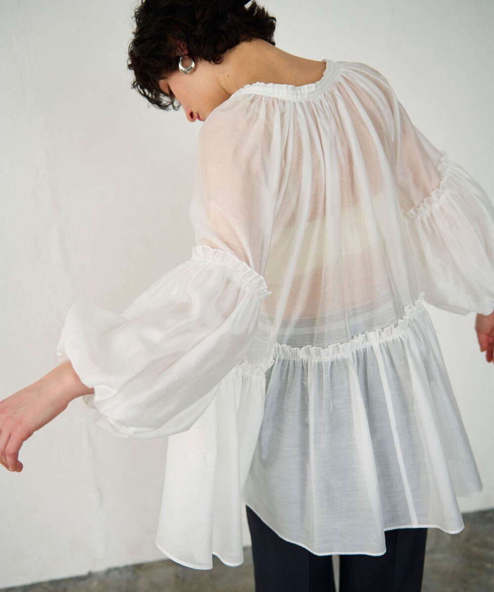 GRACE CONTINENTAL ギャザーカフタントップ 