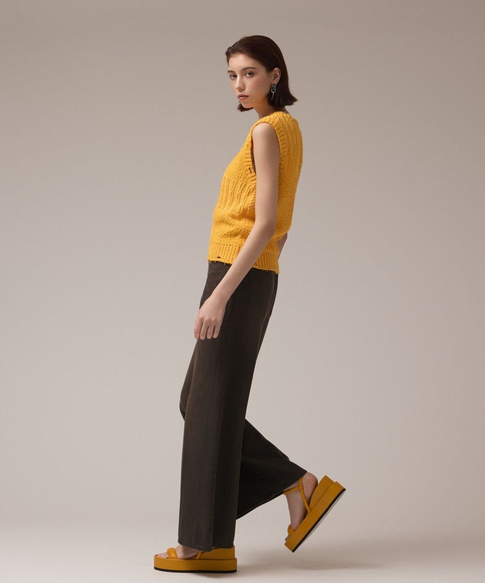 GRACE CONTINENTAL パッチワークニットトップ 