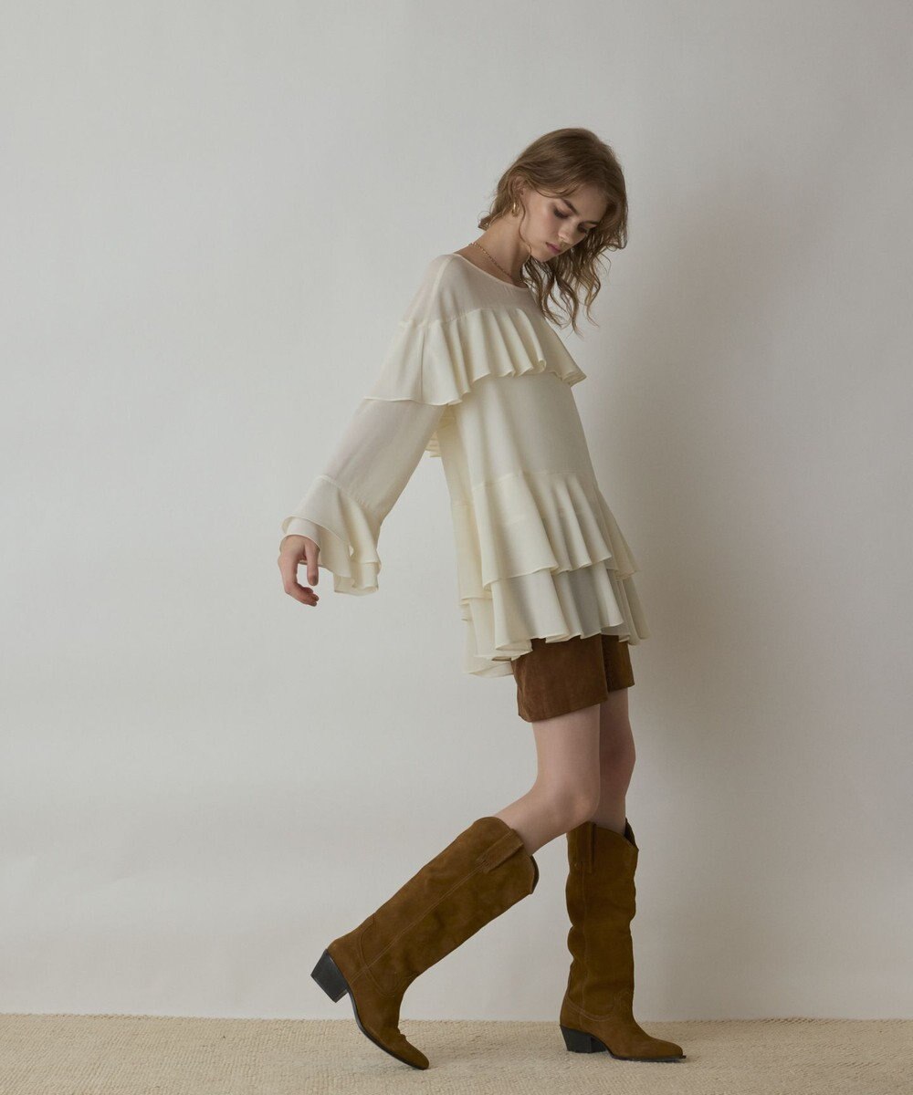 GRACE CONTINENTAL シフォンフリルブラウス 