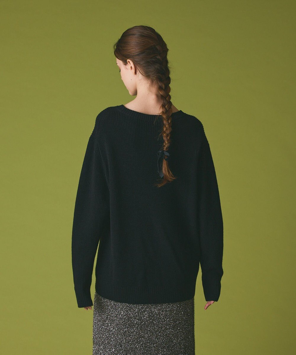 GRACE CONTINENTAL ビジューロゴニットトップ 