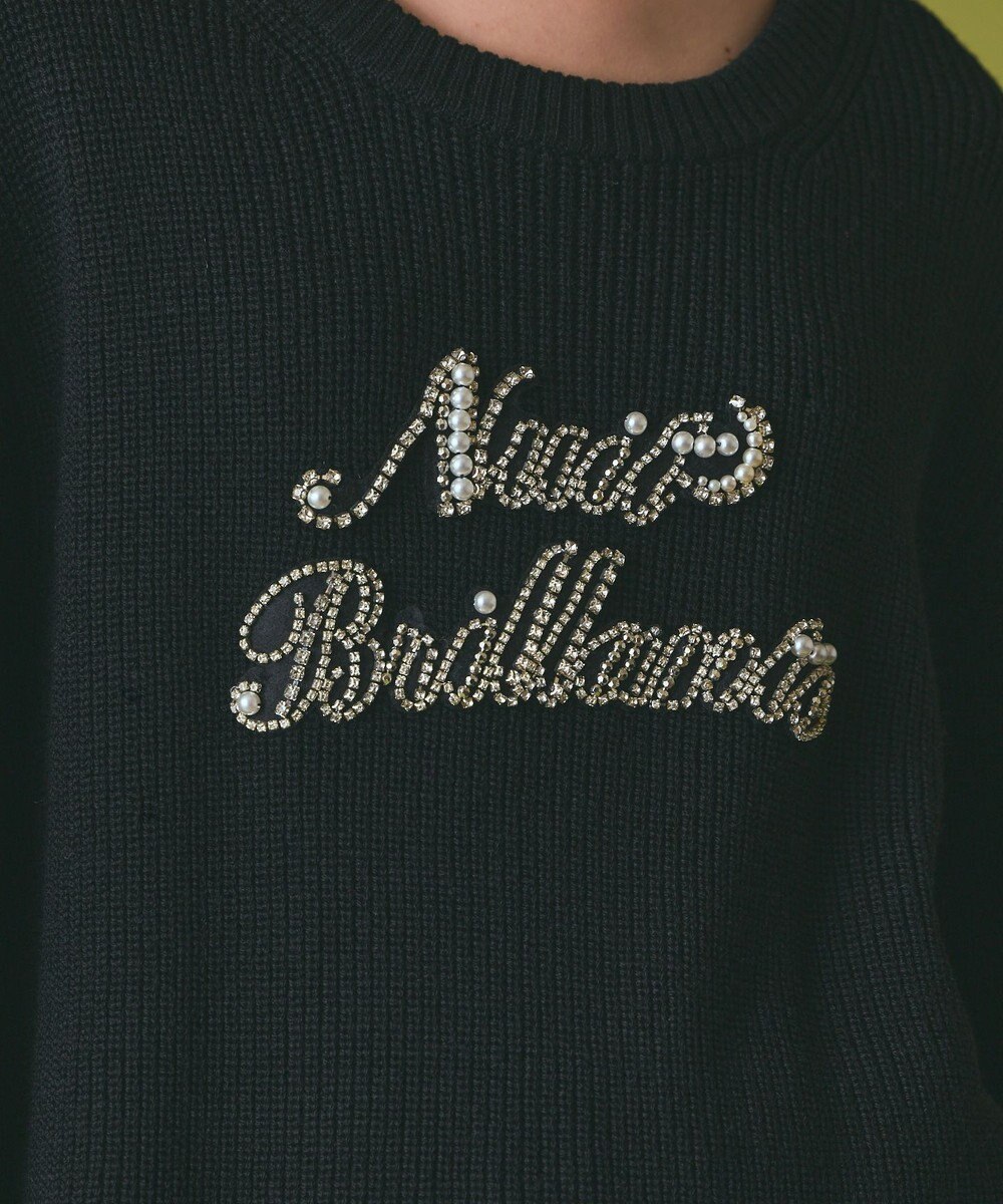 GRACE CONTINENTAL ビジューロゴニットトップ 