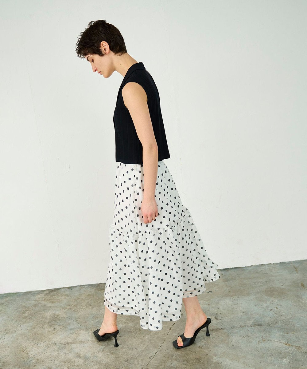 GRACE CONTINENTAL シアードットプリントスカート