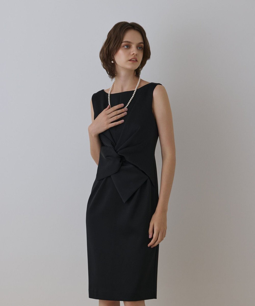 GRACE CONTINENTAL サテンクロスドレープワンピース 