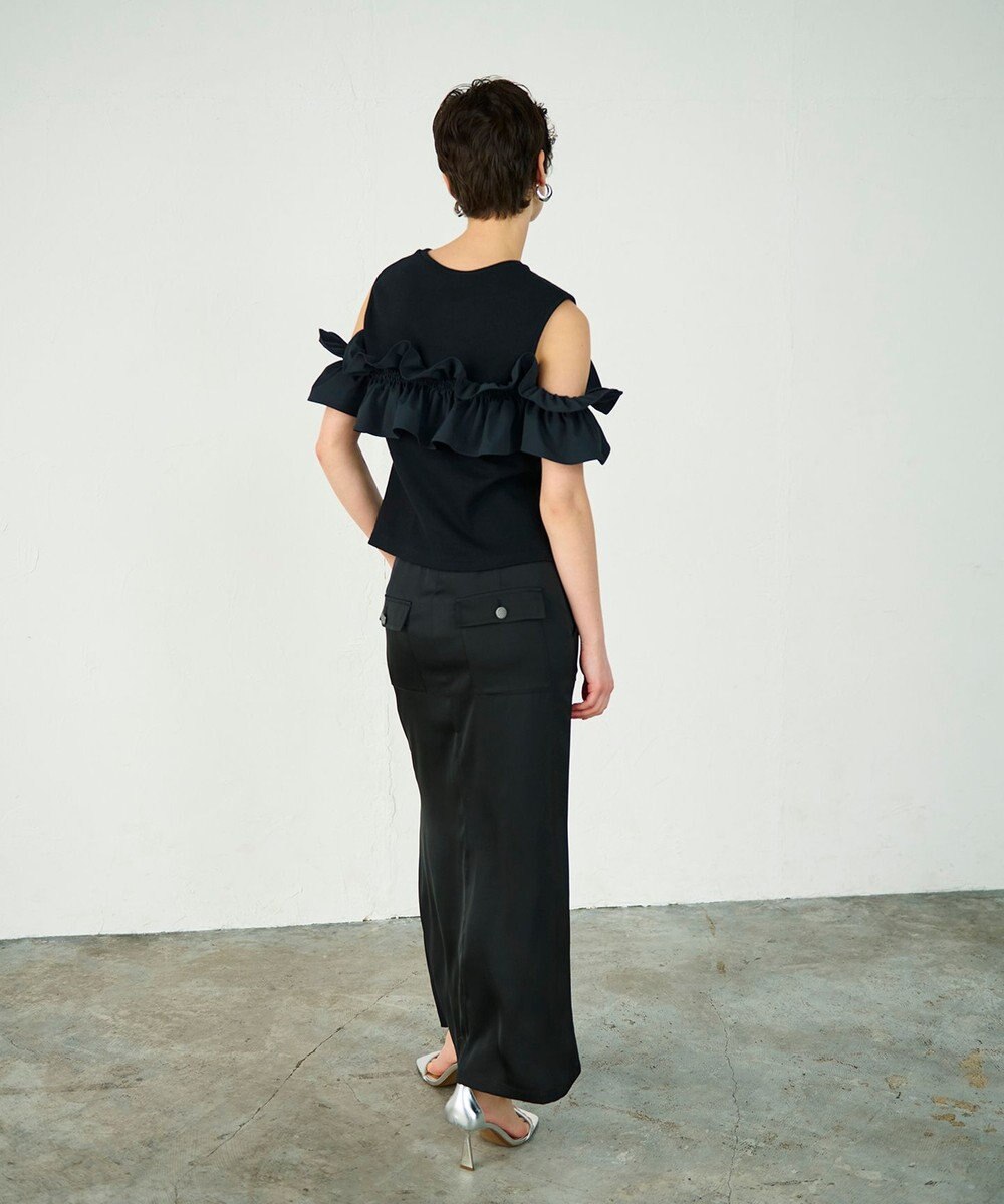 GRACE CONTINENTAL フリルリブカットトップ