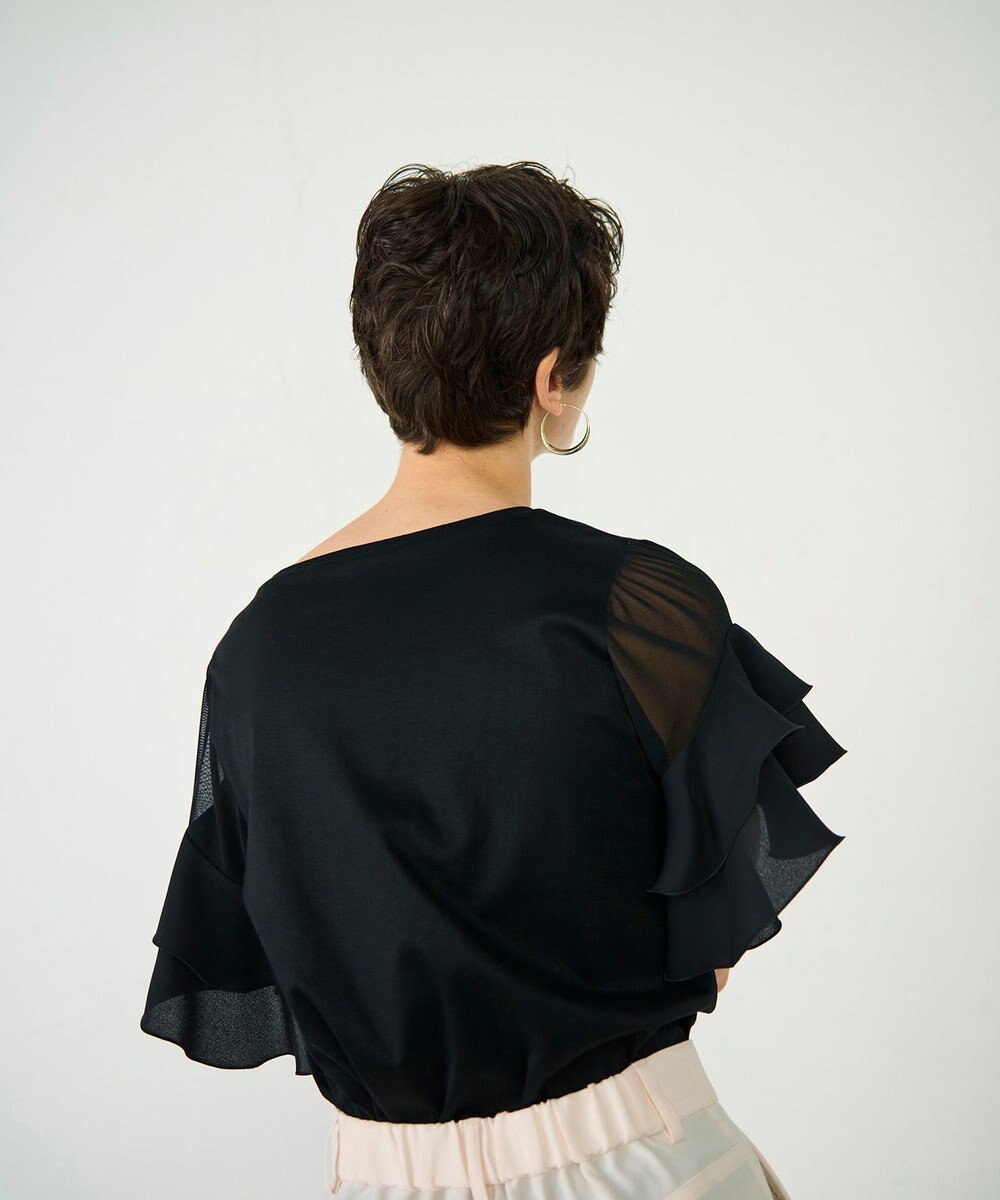 GRACE CONTINENTAL シアーフレアスリーブトップ 