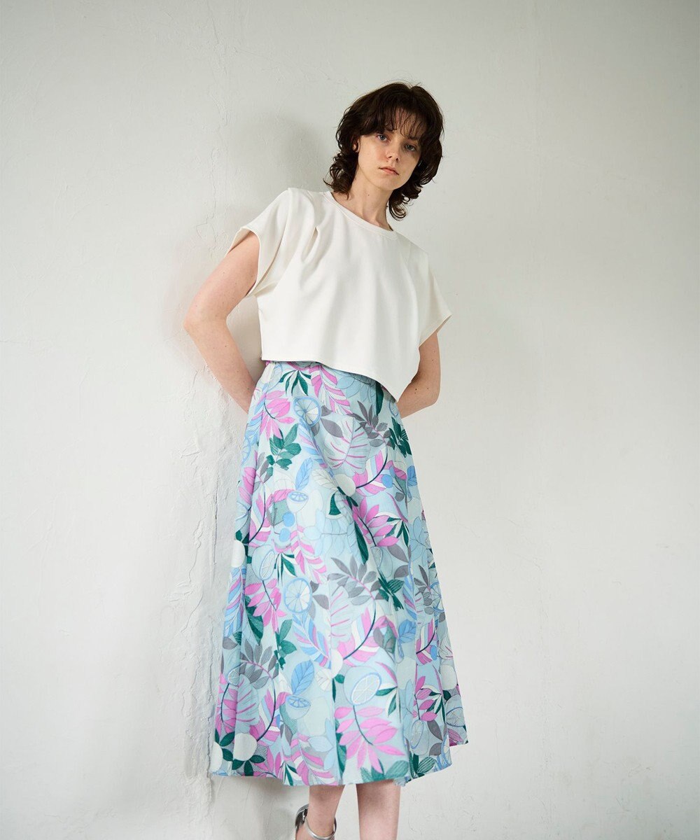 GRACE CONTINENTAL フルーツ刺繍フレアスカート 