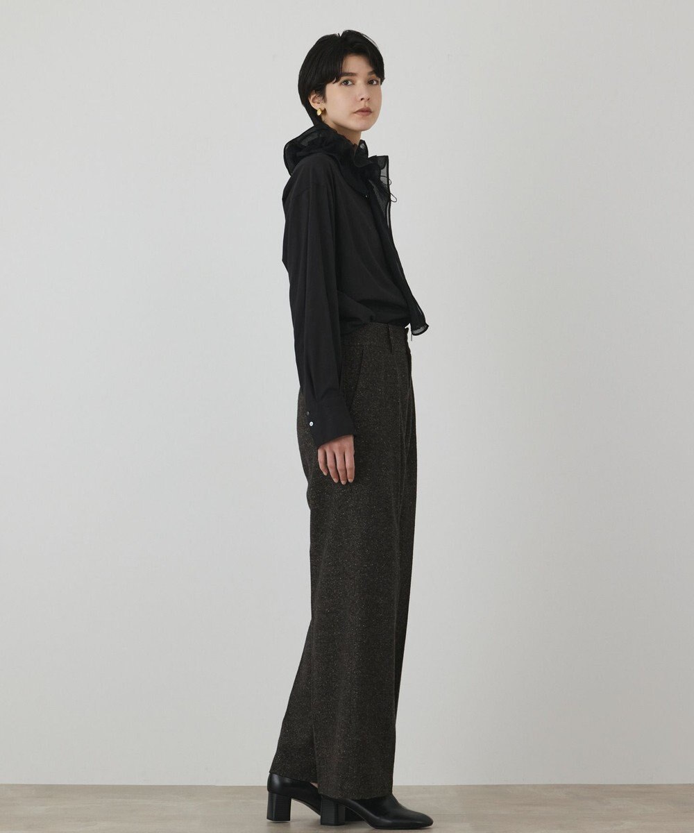 GRACE CONTINENTAL ウールタックワイドパンツ 