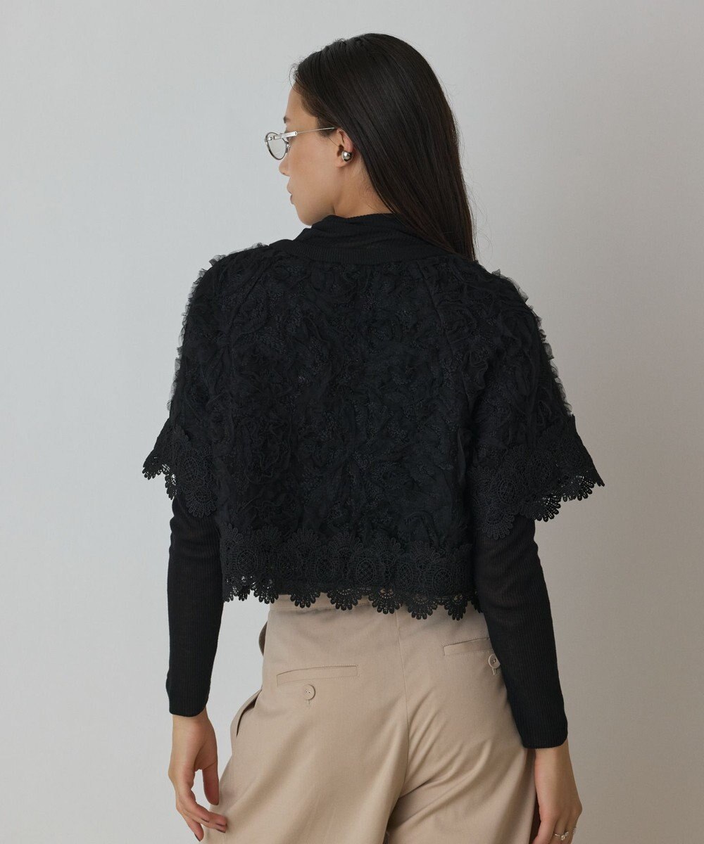 GRACE CONTINENTAL フラワー刺繍ニットカーディガン 