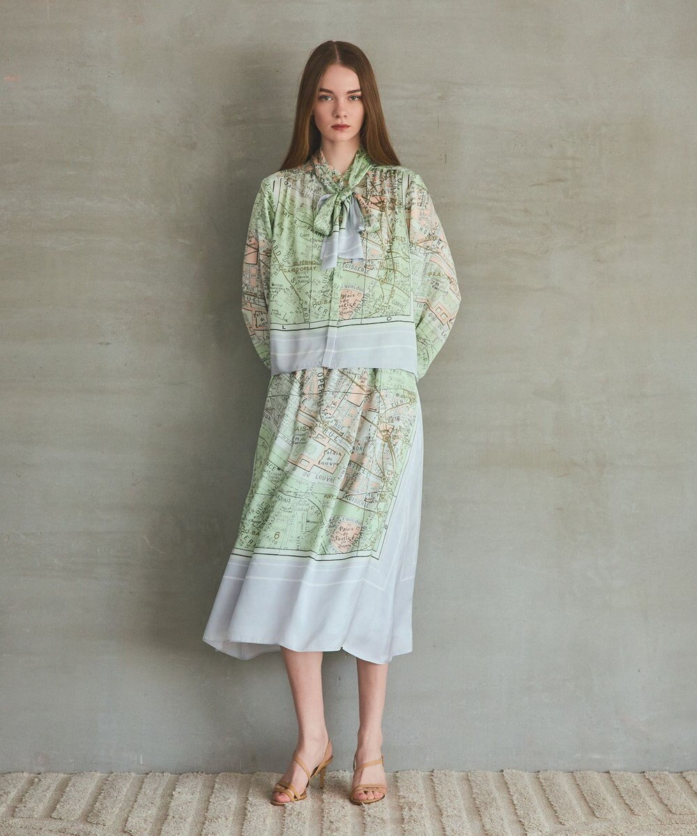 GRACE CONTINENTAL パリスカーフプリントスカート 