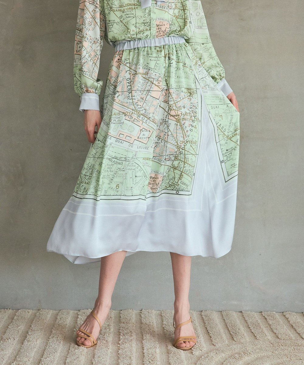 GRACE CONTINENTAL パリスカーフプリントスカート 