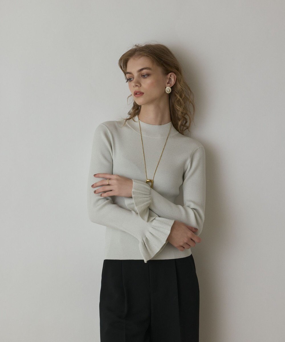 GRACE CONTINENTAL ラメリブニットトップ 